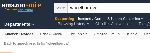 screenshot of Amazon Smile page